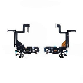 Шлейф iPhone 13 Pro на системный разъем/микрофон Черный