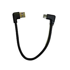 Дата кабель Type-C - USB угловой 25 см черный