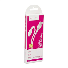Дата кабель lightning - USB Hoco X37 2.4A 1м белый