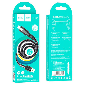 Дата кабель lightning - USB Hoco U110 2.4A 1м черный