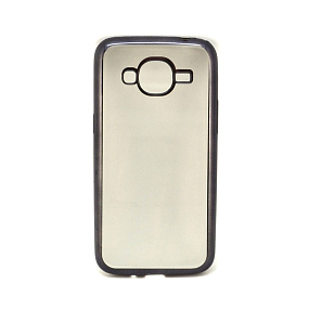 Силиконовый чехол для Samsung J210 Galaxy J2 (2016) с хром. контуром черный