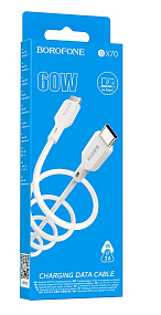 Дата кабель Type-C - Type-C Borofone BX70 3A 1м белый