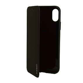 Чехол-книжка натуральная кожа IPhone X X-Level Extreme боковой флип черный