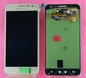 Дисплей для телефона Samsung A300F/A3 в сборе с тачскрином Золото - Оригинал