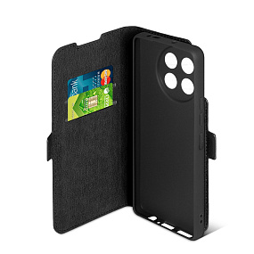 Чехол-книжка DF под кожу Tecno Camon 30 черный