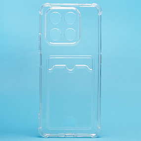 Силиконовый чехол Honor X7d с визитницей прозрачный 