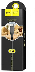 Дата кабель Type-C - USB Hoco X20 3A 3м черный