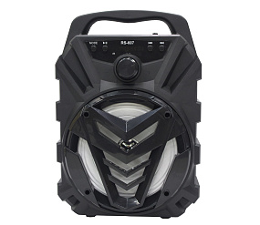 Колонка RS-607 (Bluetooth/MicroSD/USB/FM/AUX) 5W черная