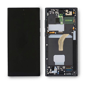 Дисплей для телефона Samsung S908B (S22 Ultra) модуль Черный - OLED