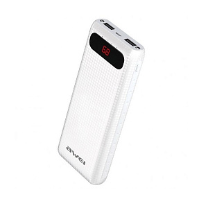 Портативное зарядное устройство Awei P70K QC 20000mAh LCD белый
