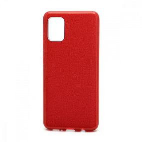 Силиконовый чехол для Samsung A315 Galaxy A31 Fashion с блестками красный