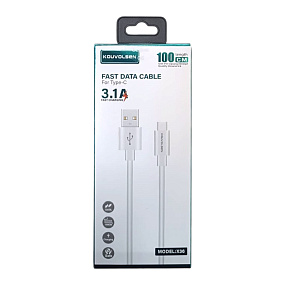 Дата кабель Type-C - USB Kouvolsen X36 3A белый