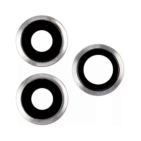 Стекло камеры iPhone 12 Pro Max (комплект 3 шт.) Серебро