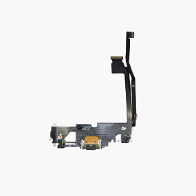 Шлейф iPhone 12 Pro Max на системный разъем/микрофон Черный - Премиум