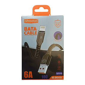 Дата кабель Lightning - USB Abodos DS355i 6A 1м черный