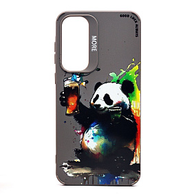 Силиконовый чехол для Samsung A556 Galaxy A55 SC335 (панда) серый