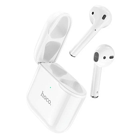 Bluetooth-наушники беспроводные Hoco EW06 белые(УЦЕНКА)б/у, левое ухо тише играет
