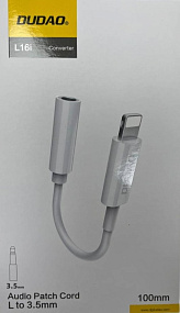 Переходник lightning (папа) - 3.5Jack (мама) Dudao L16i белый