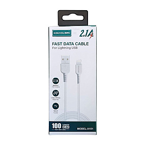 Дата кабель lightning - USB Kouvolsen X151 2.1A белый