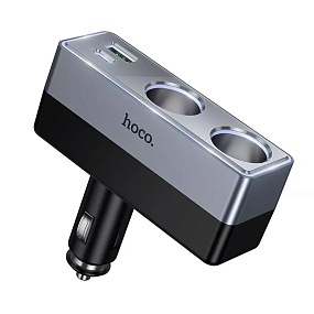 Разветвитель прикуривателя (2 выхода +USB+Type-C) Hoco Z65B черный