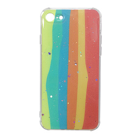 Кейс iPhone 7/8/SE 2020 силикон SL005 (003) цветные полосы