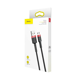 Дата кабель micro USB - USB Baseus Cafule (CAMKLF-B91) 1м 2.4A красно-черный