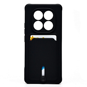 Силиконовый чехол Xiaomi Redmi Note 14 Pro/Poco X7 SC337 с визитницей черный