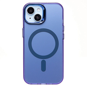 Кейс iPhone 15 силикон SafeMag SM025 синий