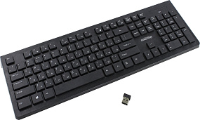 Клавиатура беспроводная SmartBuy SBK-206-AG-K Ultra Slim мультимедийная черная 