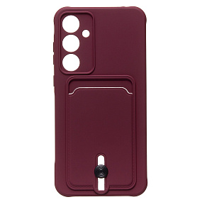 Силиконовый чехол для Samsung A556 Galaxy A55 с визитницей бордовый