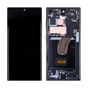 Дисплей для телефона Samsung S918B (S23 Ultra) модуль Черный - Оригинал