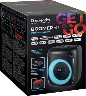 Портативная акустика Defender Boomer 50 50Вт