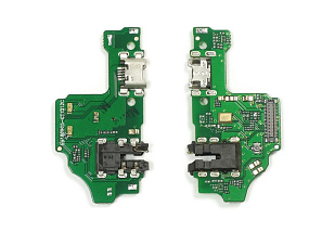 Шлейф Huawei Honor 8X плата на системный разъем/разъем гарнитуры/микрофон - Премиум