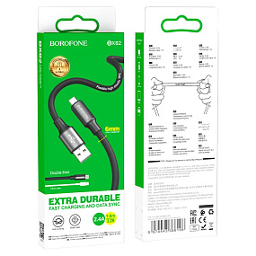 Дата кабель micro USB - USB Borofone BX82 2.4A 1м черный