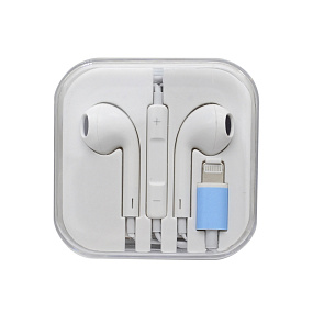 Гарнитура IPhone 5/6 Hoco L7 с разъёмом Lightning белая(УЦЕНКА)повреждена упаковка