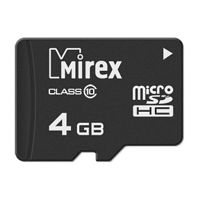 MicroSD 4Gb Mirex Class 10 без адаптера 