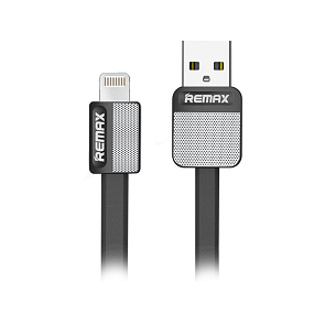 Дата кабель lightning - USB Remax Metal (RC-044i) плоский черный 