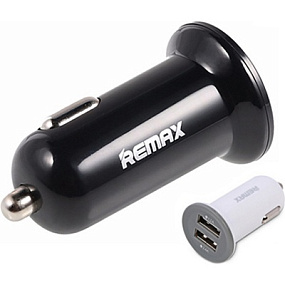 АЗУ-USB Remax Mini car 2 выхода 1A/2.1A (RCC201mini) черный