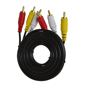 Кабель 3xRCAm (папа) - 3xRCAm (папа) 1.8m