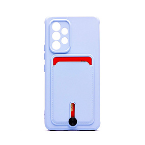 Силиконовый чехол для Samsung A536 Galaxy A53 с визитницей светло-фиолетовый