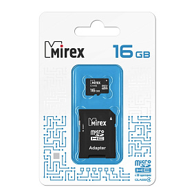 MicroSD 16Gb Mirex Class 4 +SD adapter