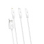 Дата кабель Hoco X1 USB - micro/lightning/type-c 3в1 1м белый