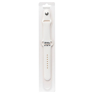 Ремешок для Apple Watch Sport 38/40/41 mm силикон на кнопке (S) белый