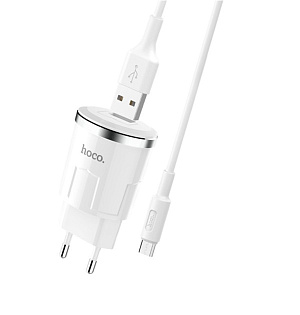 СЗУ+ Type-C Hoco C37A 1 выход 2.4А белый