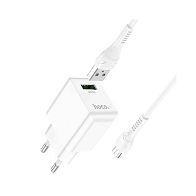 СЗУ+ micro USB Hoco C98A 1 выход QC3.0 18W белый