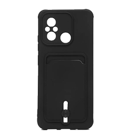 Силиконовый чехол Xiaomi Redmi 12C с визитницей черный