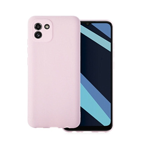 Силиконовый чехол для Samsung A035 Galaxy A03 с закрытой камерой светло-фиолетовый