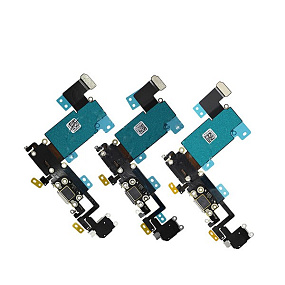 Шлейф iPhone 6S Plus на системный разъем/разъем гарнитуры/микрофон Серый