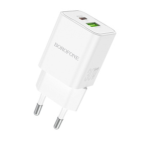 СЗУ-USB-Type-C Borofone BN14 2 выхода PD30W QC3.0 белый