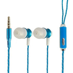 Наушники LX-010 внутриканальные с микрофоном синие (УЦЕНКА) Хлипкий корпус